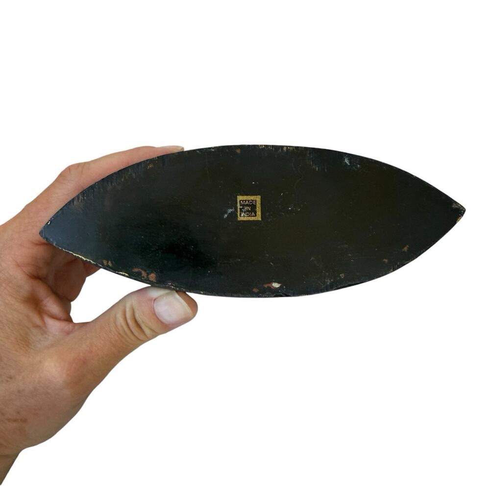 Vase Black Brushed Metal Modern Organic Asymmetrical Textured Matte Finish 5” - Picture 3 of 4
